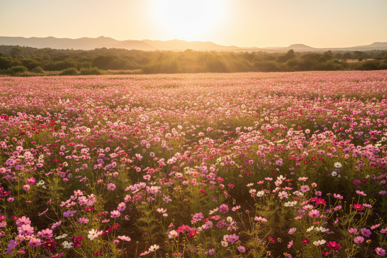 A field of cosmos flowers in full bloom — How to Grow Cosmos in South Africa by Diamond Field Blooms