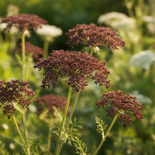 Chocolate Queen Anne's Lace — Realistic Diamond Field Blooms