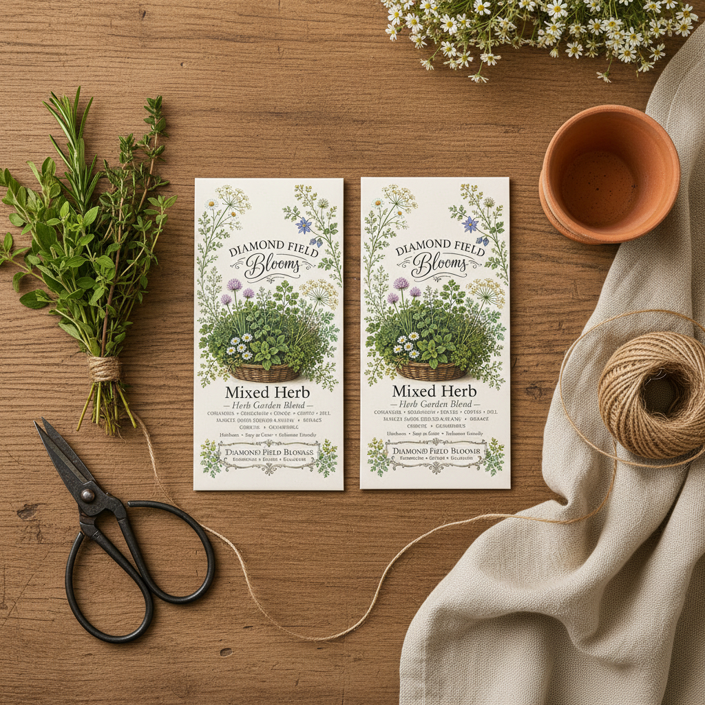 Mixed Herb Seeds flat lay