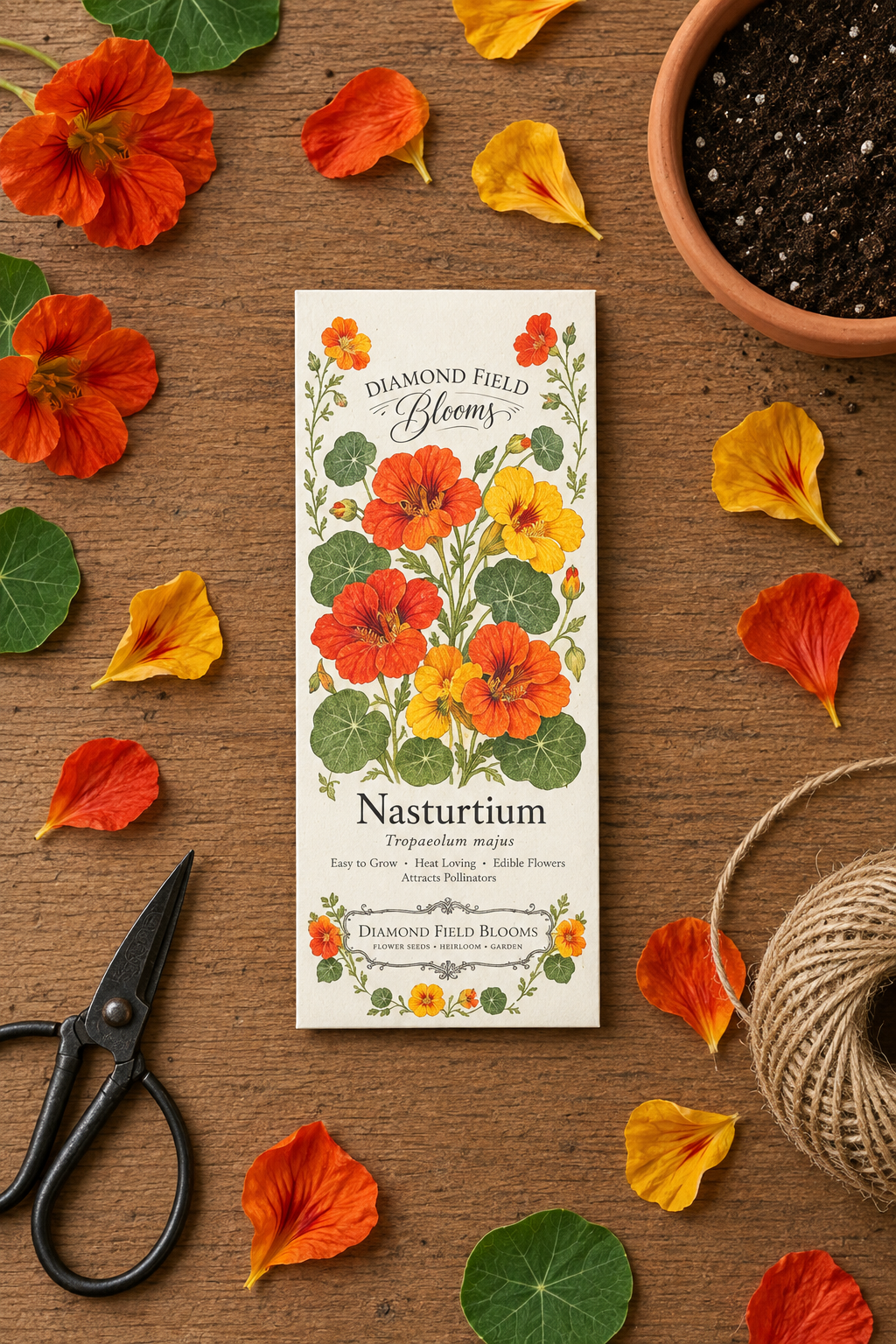 Nasturtium Seed Packet Flat Lay