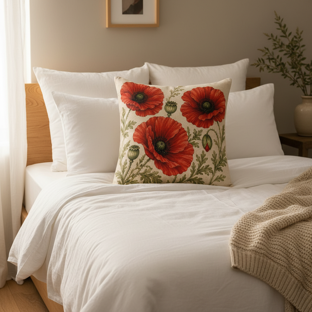 Poppy Pillow Bedroom Lifestyle