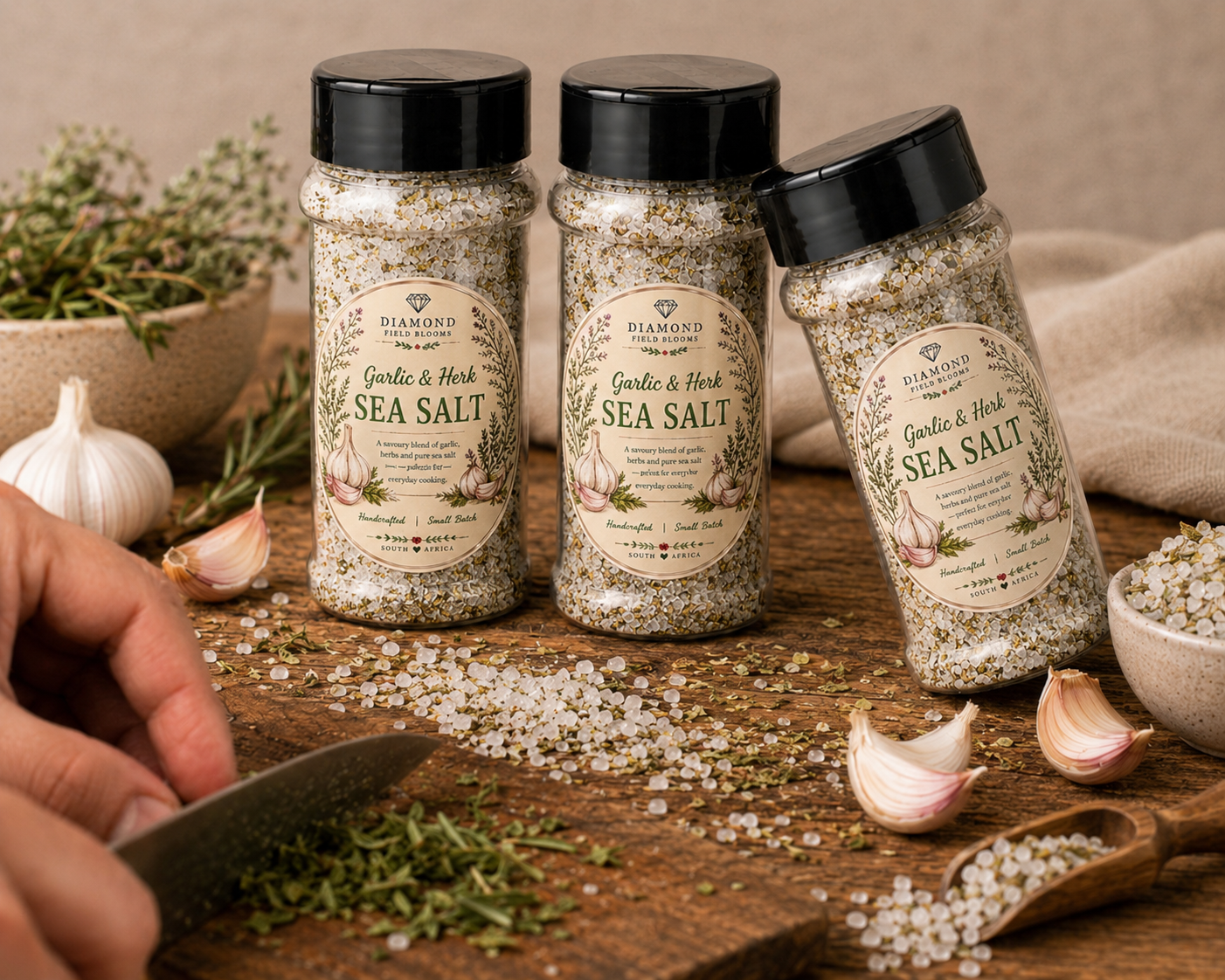 Garlic and Herb Sea Salt, Gourmet Salt
