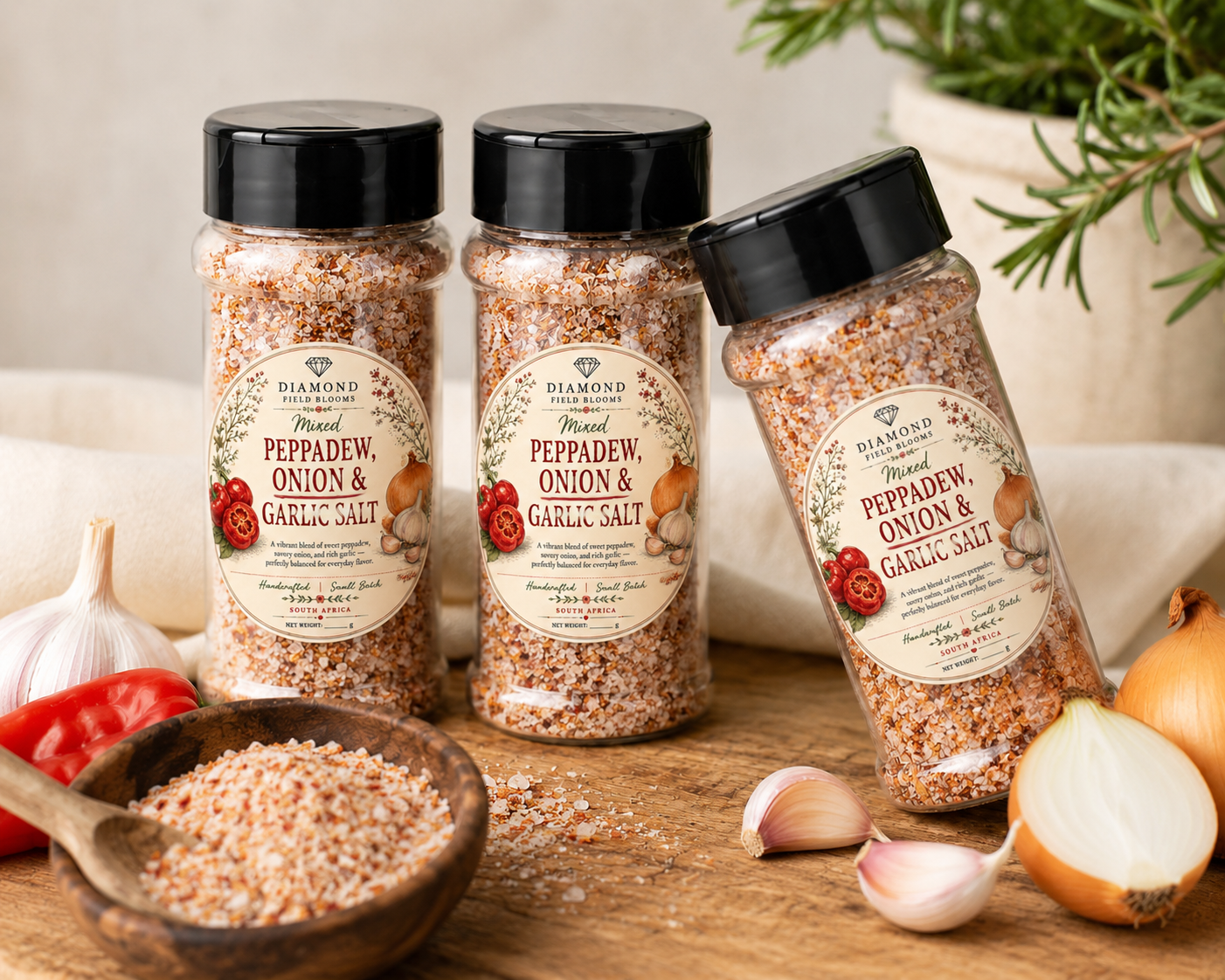 Peppadew, Garlic and Onion Gourmet Salt