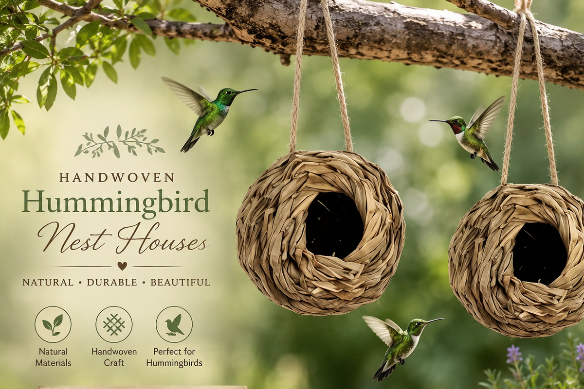 Hand Woven Hummingbird Nest | Natural Garden Bird Nesting Aid