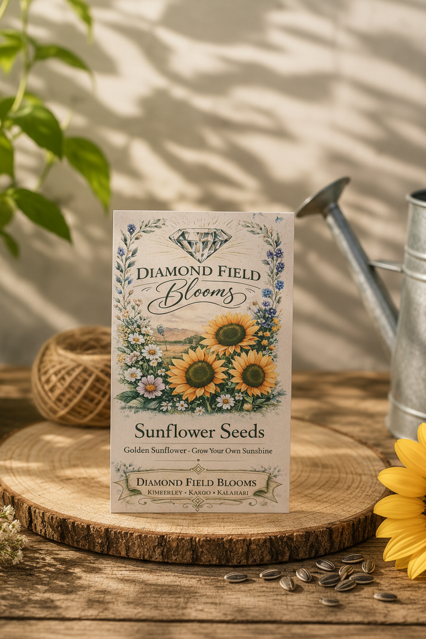 Diamond Field Blooms Sunflower Seeds packet — Heirloom Non-GMO"